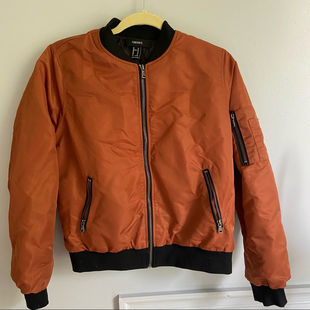 Burnt orange bomber jacket